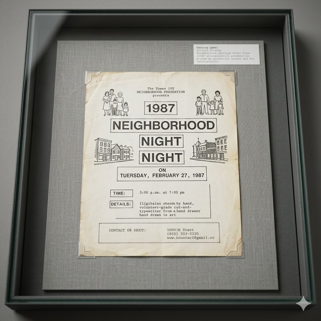 Artifact: Neighborhood event flyer.
